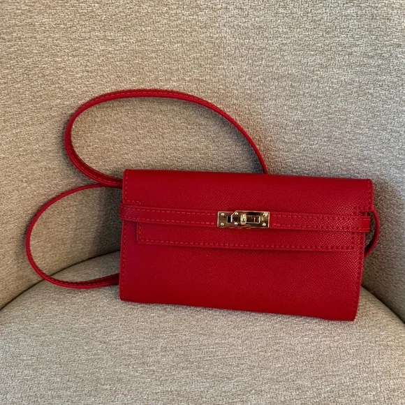 Handmade long wallet clutch crossbody bag - Picture 1 of 5